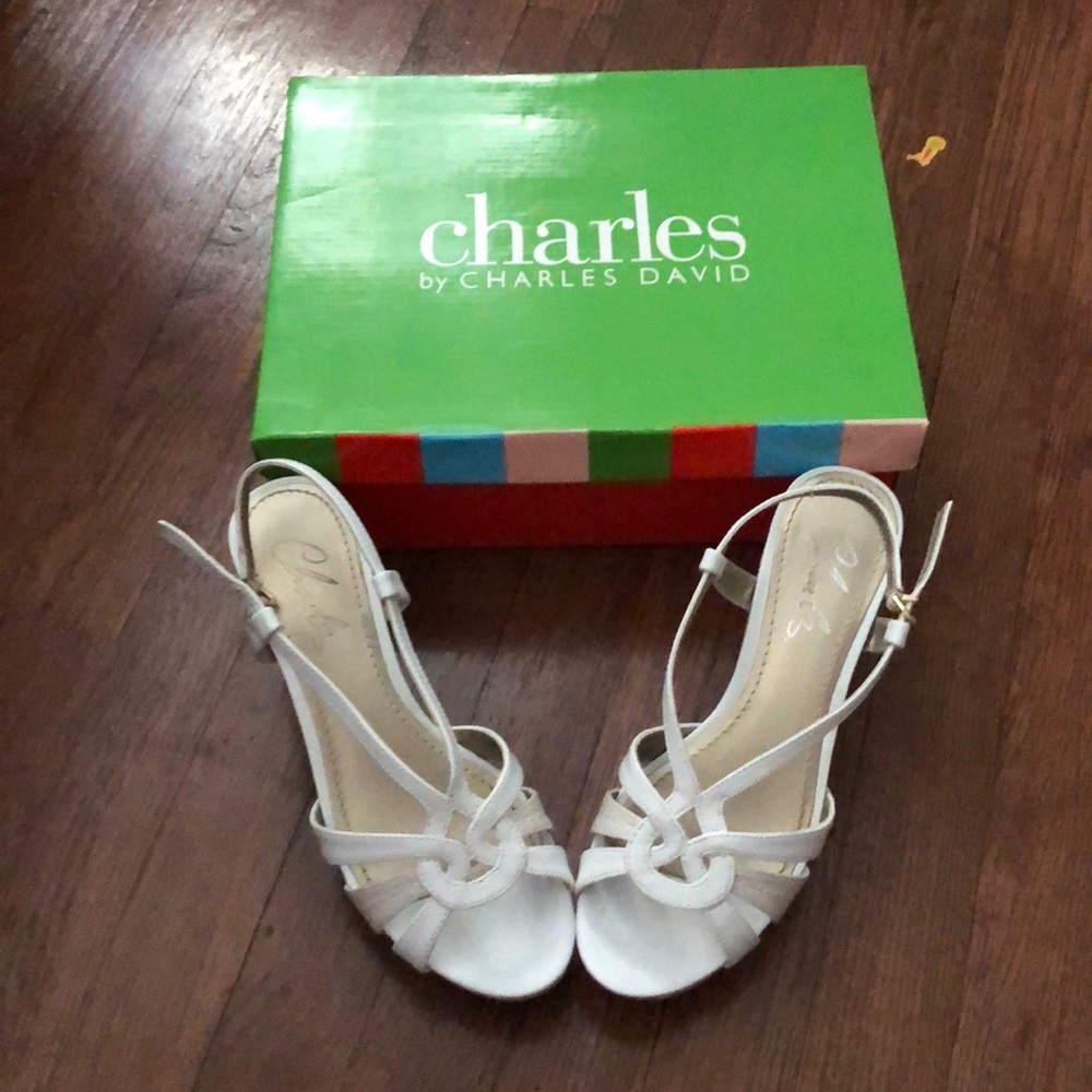 White wedge sandals